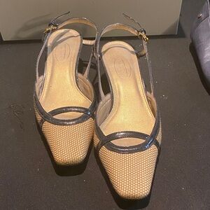 Talbots Gold and Black Women's Sandals
